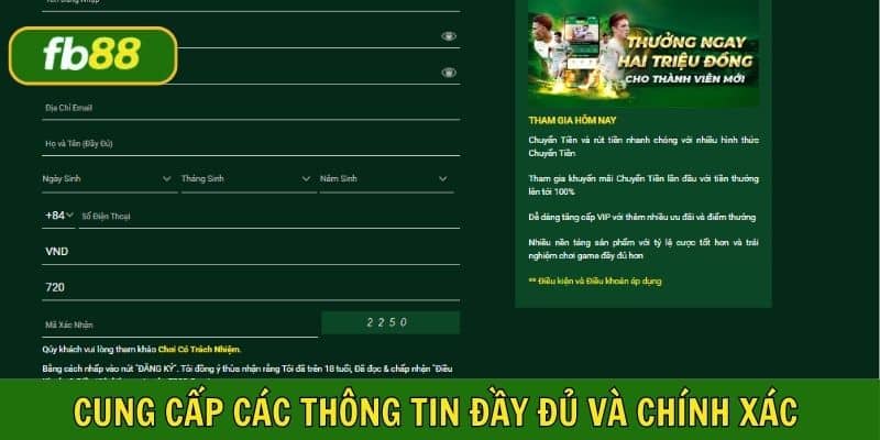 Yêu cầu cung cấp thông tin chính xác