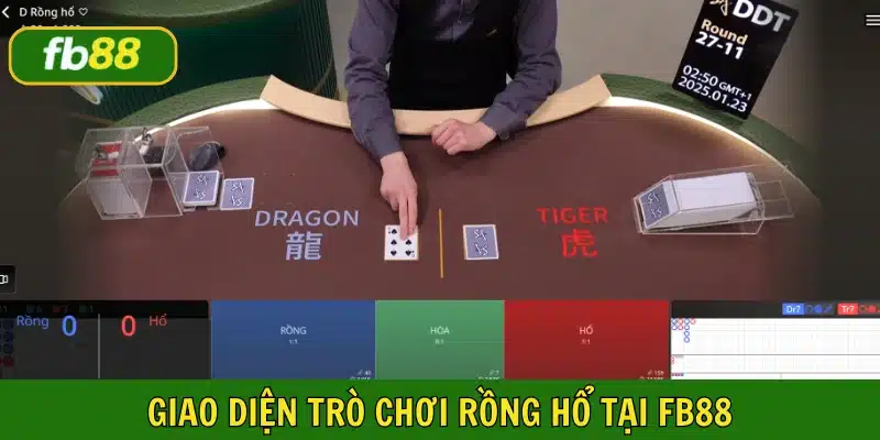 Giao diện trò chơi Rồng Hổ tại trang web FB88 hấp dẫn